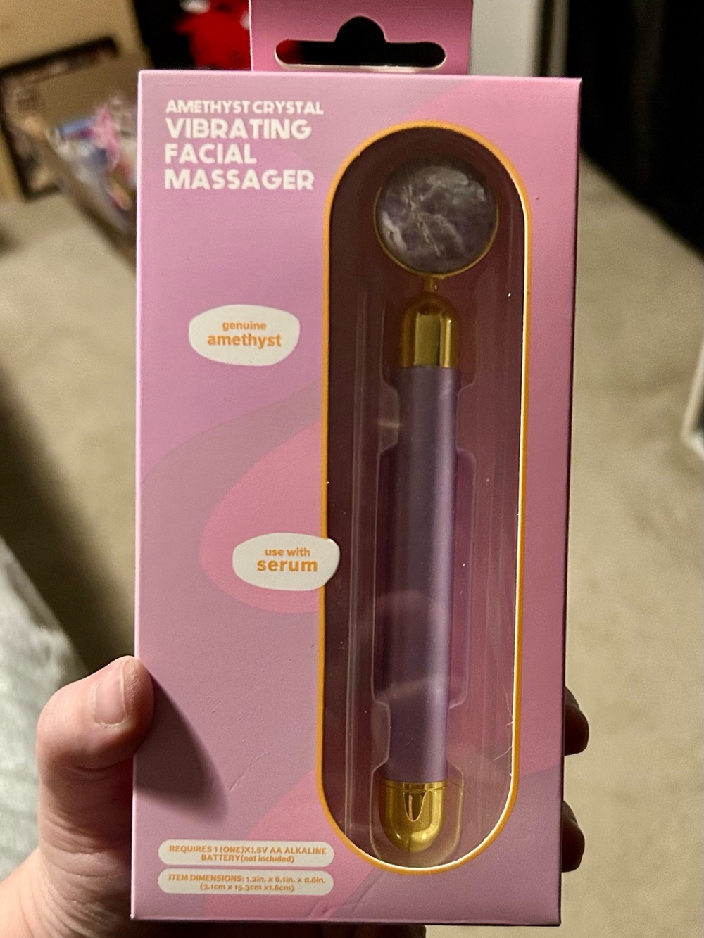 Amethyst Crystal Vibrating Facial Massager - Purple